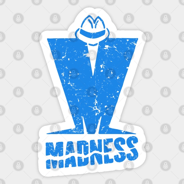 Madness - Retro Blue Sticker by Skate Merch